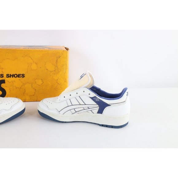 NOS Vintage 90s Asics Mens Size 6 Spell Out Outrage Lo Sneakers Shoes White Blue main image 9